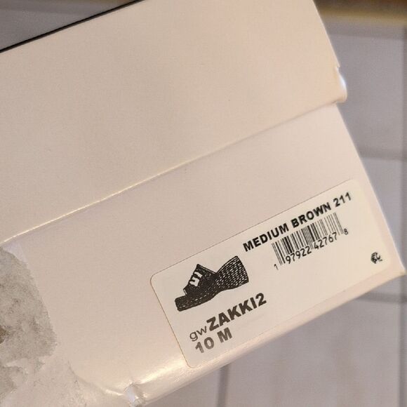 NEW Guess Espadrille Platform Slide Sandals Monogram Brown Size 10 - Picture 3 of 8